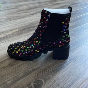 Never been worn Betsey Johnson multicolor sparkle shoes